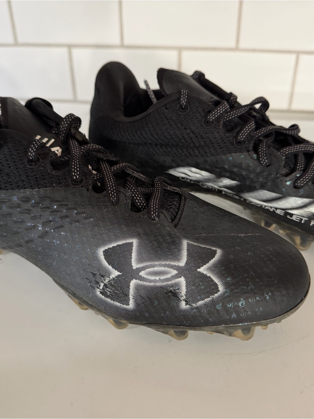Under Armour Spotlight Black Blur Football Cleats Men’s US 9 Medium (D)